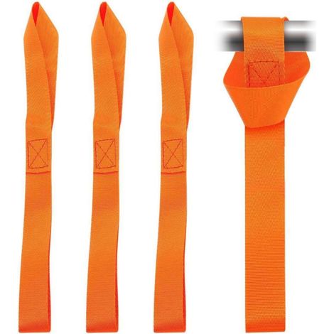 6x Doppelschlaufen Zurrschlaufen 800kg Arbeitslast 25x200mm Orange