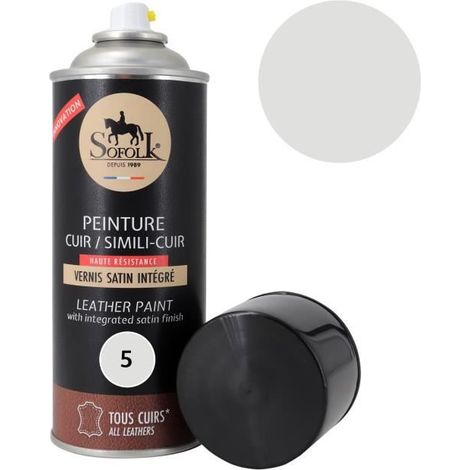 Pittura Pelle (5-GRIS CLAIR) con Vernice Integrata - SOFOLK - Manutenzione per Sedili e Volante di Auto, Divano, Scarpe, ecc. (1/4)