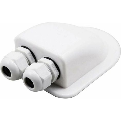 Passe-cable de Toit, Solaire Boîte de Cable en ABS Toit Conduit de Cables Solaire Etanche Fixations de Toit à Cable Double pour Camping-car Caravane pour Types de Cables 2 MM - 6 MM (1/4)