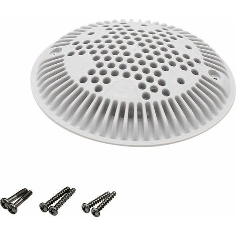 Runder, gewölbter Bodenablaufrost mit Schrauben für Schwimmbecken – Durchmesser 19,5 cm – Weiß – WGX1048E – Hayward (1/5)