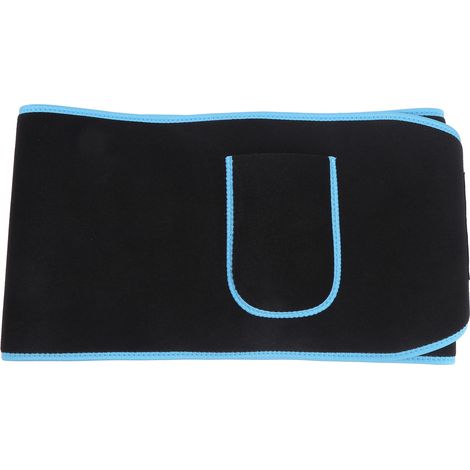 Taillenstützgürtel, elastischer Sport-Fitness-Hüftgurt, verstellbare Körperstütze, 124 x 23 cm, Schwarz + Blau (1/5)