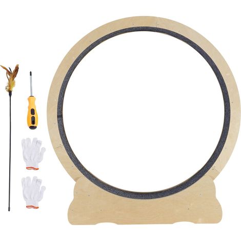 Roue d'exercice pour chat, grande roue de tapis roulant pour chats d'intérieur, roue de course de 132 cm avec tapis amovible et jouet pour chat pour courir/marcher/entraîner, convient à la plupart des (1/5)