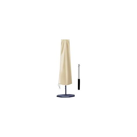 Housse de parapluie droite, en tissu Oxford imperméable et anti-poussière, dimensions : 1905030 (mât de support inclus) (beige).