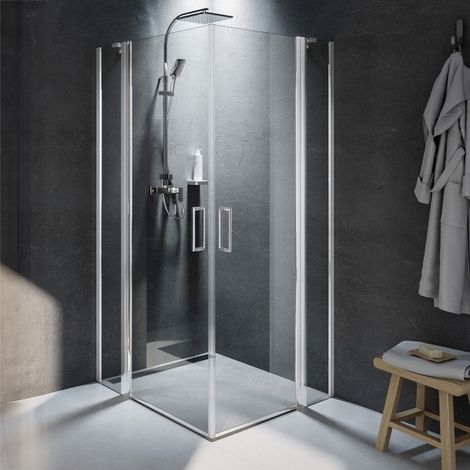 Cabine de douche d'angle NOVIK 207 RIHO 90x90 x200cm avec 2 portes battantes (1/4)