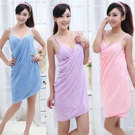 Serviette de bain tendance 140 cm x 70 cm pour femme et fille, séchage rapide, idéale pour la plage et le spa. Peignoir de bain/jupe de bain. (1/5)