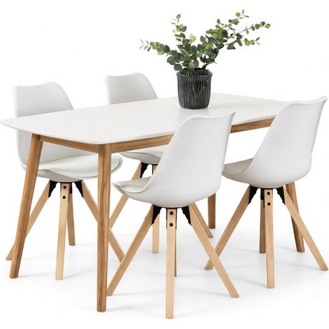 Conjunto de mesas y sillas para comedor Norsica Daltea 109 , 76x80x150cm, Diámetro: 0, Número de asientos: 4, Estilo: Escandinavo