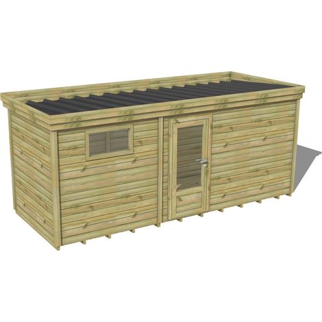ABRI DE JARDIN bois traité 27mm, 6x2,1m, 13m2, Plancher (1/3)