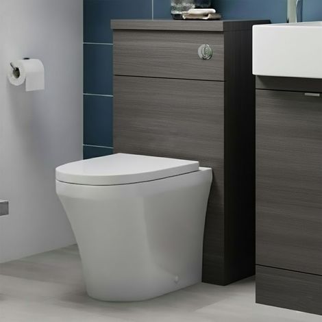 Hudson Reed Fusion WC Unit with Coloured Worktop 500mm Wide - Anthracite Woodgrain (1/3)