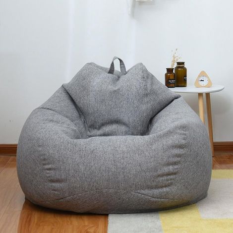 Nouveau pouf extra large, housse de canapé, fauteuil relax d'intérieur pour adultes et enfants - Prix promotionnel - 100 x 120 cm - Gris (1/5)