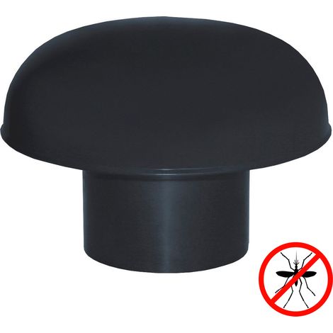 First Plast – Chapeaux de ventilation PVC avec moustiquaire – Ø125mm gris ardoise – Protection contre les insectes – Pour conduits de cheminée et cuisines