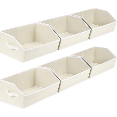 Beige trapezförmige Aufbewahrungsbox 422820cm 6 faltbare Aufbewahrungskörbe zur Aufbewahrung von Kleidung, Büchern und Decken (1/5)