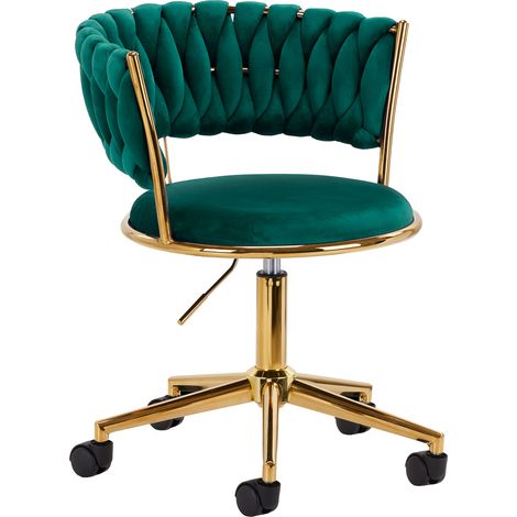 Poltrona girevole 4Rico QS-GW01G in velluto verde (1/5)