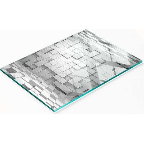 Tabla de cocina de vidrio duradera y elegante con diseño de dados, 80x52 cm. (1/5)