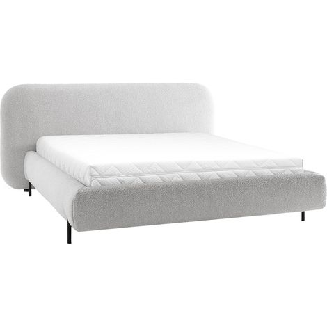 Letto con contenitore con base Tobias grigio chiaro 180x200