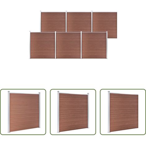 vidaXL Panneau de clôture - Clôture de jardin WPC 1045x186 cm Marron (1/5)