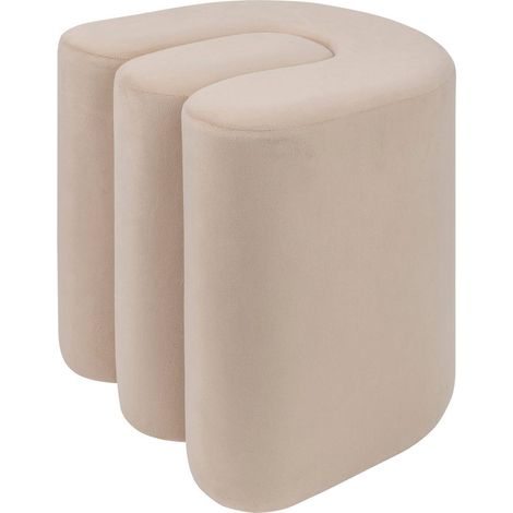 Pouf bolan in velluto beige 40x40cm - Atmosphera créateur d'intérieur