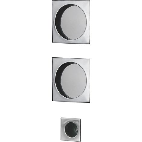 KIT MANIGLIE QUADRO CIECO PER PORTE SCORREVOLI Col. cromo satinato