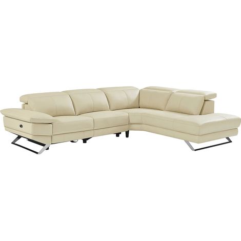 Divano relax elettrico in Pelle di vacchetta Beige - Angolo a destra - PUNO II (1/5)