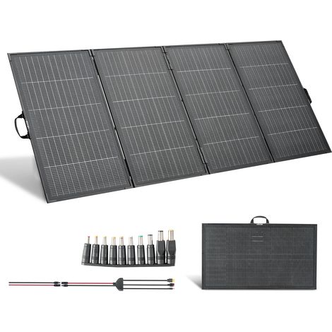 VEVOR Faltbares Solarpanel 400 W, 16BB N-Typ monokristallines Solarmodul mit Rahmen, 24% Wirkungsgrad, IP67, Solarladegerät mit MC4-Ausgang & 10-in-1 DC-Adapter für Powerstations, Camping (1/5)