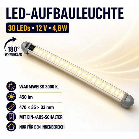 IWH Luce LED da interni 19302 LED (monocolore) 12 V (L x L x A) 470 x 33 x 35 mm Inclinabile (1/5)