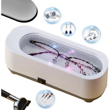 Nettoyeur à ultrasons 250 ml,30 000 Hz,sans fil,base antidérapante. Convient pour les lunettes,les prothèses dentaires et les petites pièces (1/5)