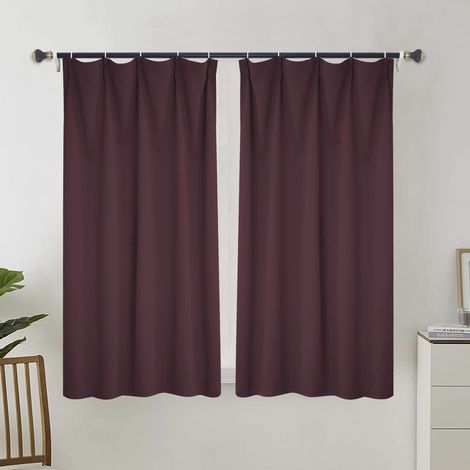Rideau occultant pour salon, rideau isolant thermique, rideau à œillets, adapté aux portes-fenêtres (2 pièces, 100 x 110 cm).