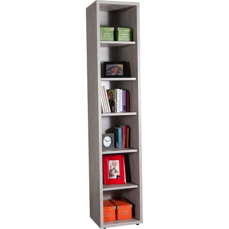 Kit libreria Pratico cm 35,7x44x217h in melaminico colore cemento - Salone (1/2)
