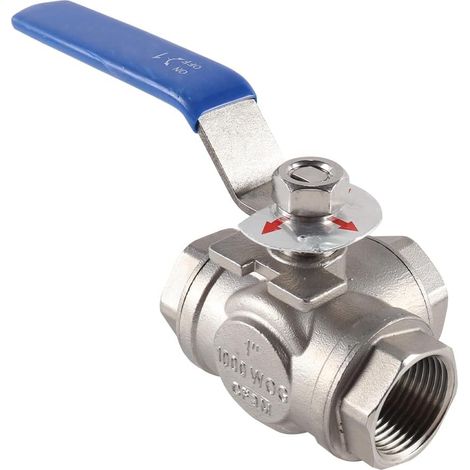 Vanne à Boisseau sphérique 3 Voies en Acier Inoxydable, Filetage RC 1 Pouce, DN25 304, Type T, raccord de tuyauterie Industriel, vanne de régulation de débit Manuelle (1/5)