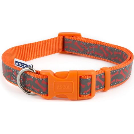Ancol Collar Reflective Bone Orange - 30-50 - 584003 (1/5)