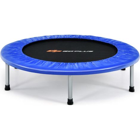 Trampolino pieghevole ø95,5 x 21,5 cm per uso interno ed esterno con elevata sicurezza e facile montaggio in PVC blu 200014490