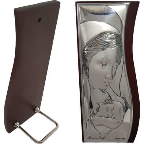Icona sacra famiglia in argento 925 legno quadro idea regalo casa bomboniera bimbo bimba comunione cresima poggiare appendere (1/5)
