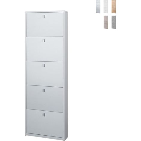 Scarpiera 5 Ante 63L x 18P x h190 – Finitura Bianco Fiammato – Sarmog (1/5)