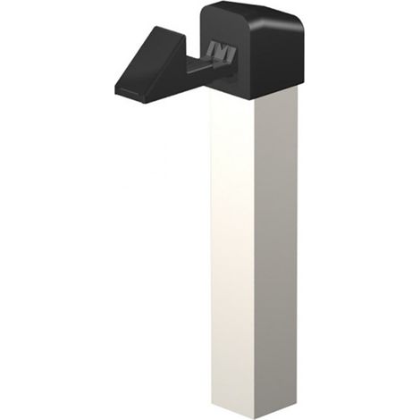 Afbat – Arrêt de portail à sceller à ressort en aluminium blanc – Pour portails battants – Réglable de 30 à 78 mm – Finition vernie (1/4)