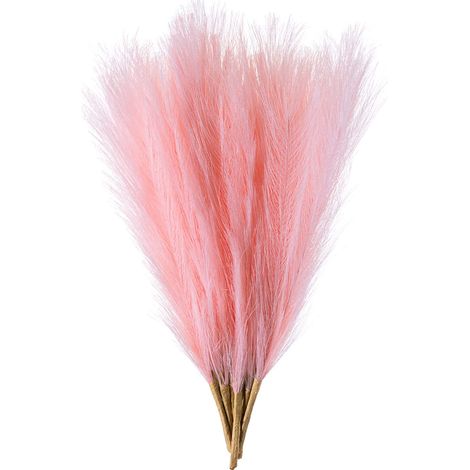 Grandes et petites herbes artificielles sèches et duveteuses, fleurs de la pampa, faux panda, grande branche d'herbe de la pampa artificielle (rose)-AquaForge (1/3)