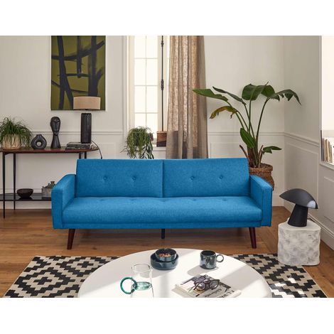 Babylone - 2-sitzer schlafsofa klappsofa - aus stoff - blau (1/5)