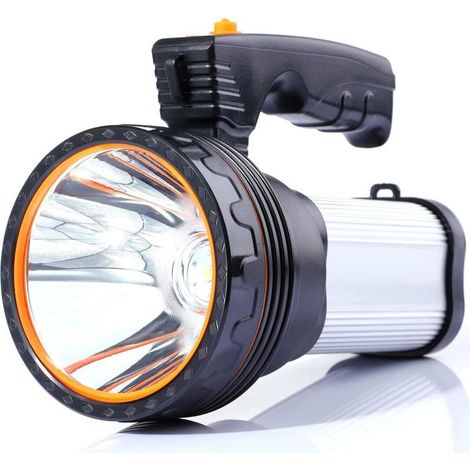Lampe torche LED rechargeable étanche Portable Camping Light Projecteur portable (Argent) (1/4)