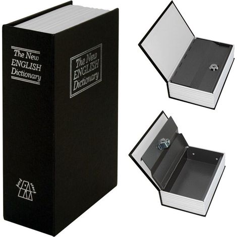 RG CASSETTA SICUREZZA PORTAVALORI LIBRO PORTA MONETE CHIAVE METALLO 265x200x65 mm