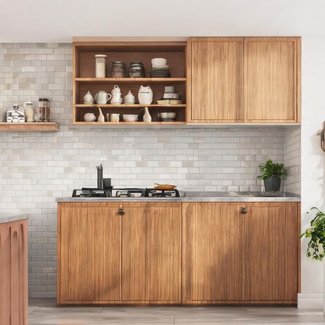 Buffet coloris bois en MDF 120 x 40 x 183 cm (1/5)