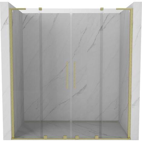 Mexen Velar L Duo porte de douche coulissantes 170 cm, transparentes, or brossé - 871-170-003-02-55 (1/5)