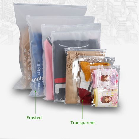 Ortviai Sachets de Conditionnement Frosted avec Fermeture Éclair – 50 Pièces, Polyéthylène, 17 x 25 cm, Réutilisables et Étanches