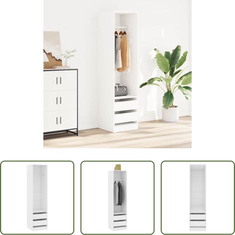 Kleiderschrank mit Schubladen - Kleiderschrank mit Schubladen Weiß 50x50x200 cm Holzwerkstoff (1/5)