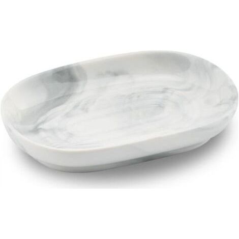 FENOPLASTICAPorte-savon en céramique, porte-savon en marbre antidérapant, porte-savon de salle de bain, porte-savon solide pour cuisine, baignoire, lavabo et douche (gris) (1/4)