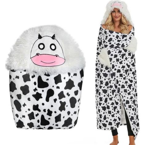 Couverture à capuche - - Modèle Lama - 150x125 cm - Gants inclus - Lavable (1/4)