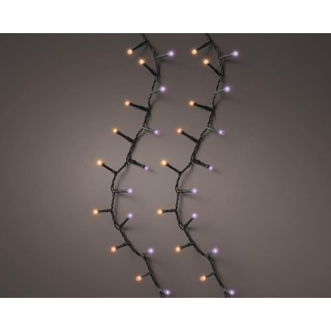 LUCI DI NATALE 1000LED VIOLA/ARANCIONE 2250 CM 8 FUNZIONI