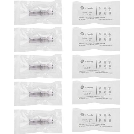 9 aiguilles microblading, accessoires machine électrique rajeunissement cutané micro-aiguilles 10 pièces 9 broches (1/5)