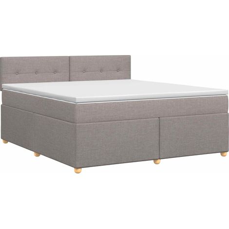 Maison Exclusive - Letto box spring con materasso Tortora 140 x 200 cm Tessuto (1/5)