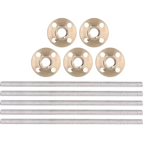 Écrou en laiton T8x8 pour vis trapézoïdale imprimante 3D, lot de 5, haute précision, résistance élevée, pièce de rechange fiable (1/5)