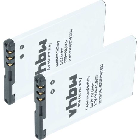 vhbw 2x Akku Ersatz für Doro RCB01 für schnurlos Festnetz Telefon (1300 mAh, 3,7 V, Li-Ion) (1/5)