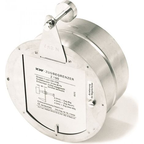 Sivac – Régulateur de tirage Z150 – Tirage ajustable 10 à 35 Pa – Débit d'air 140/300 m³/h – Acier inoxydable et laiton