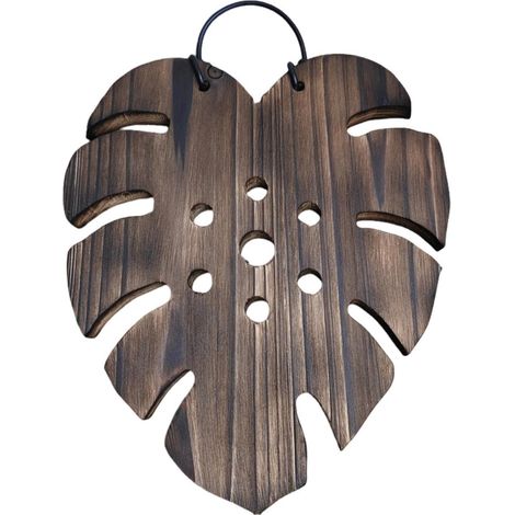 Blumentopf Monstera Blatt Blumentopf Wandvase mit Holzpanel